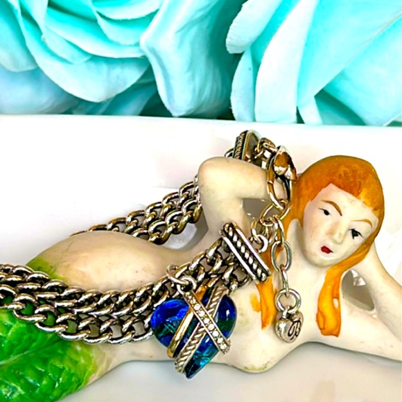 Brighton NEPTUNE’S RINGS SWEETHEART RED Heart Glass Crystal Bracelet Earrings - Picture 11 of 13